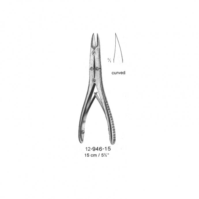 Bone Cutting Forcep, Curved