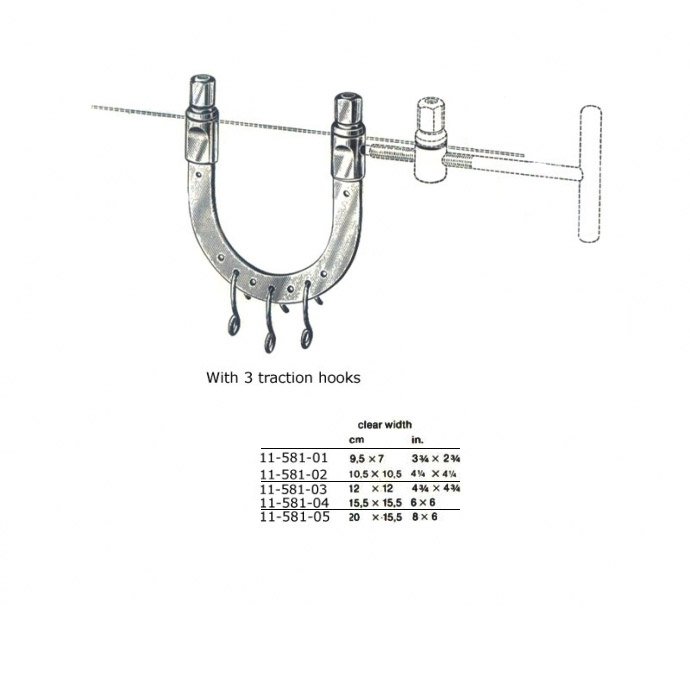 Kirschner, with 3 traction hooks