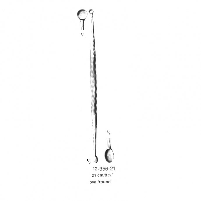 Bone curette, Oval/Round